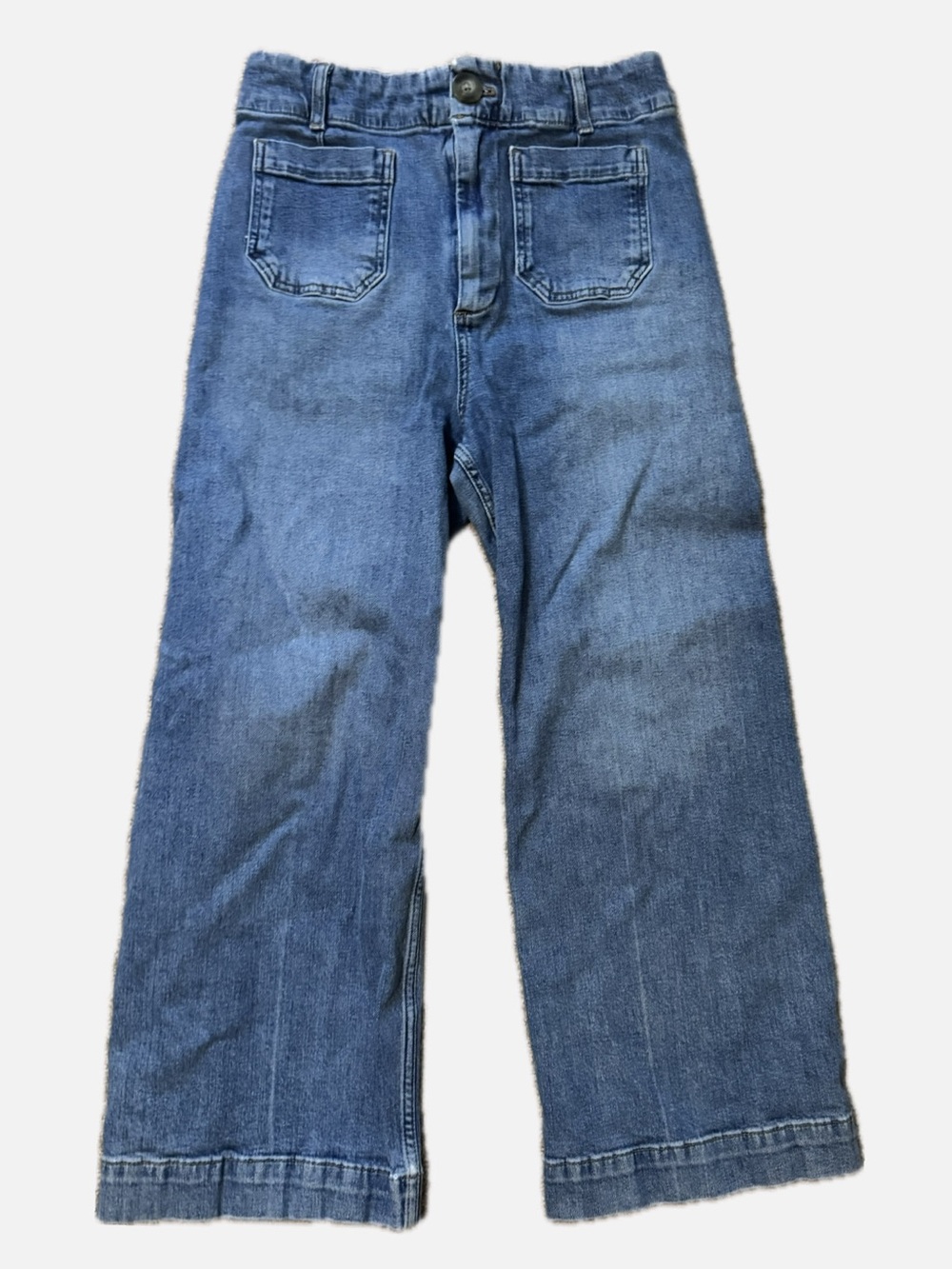 Pilcro Wide Leg Jeans in Medium Blue Denim